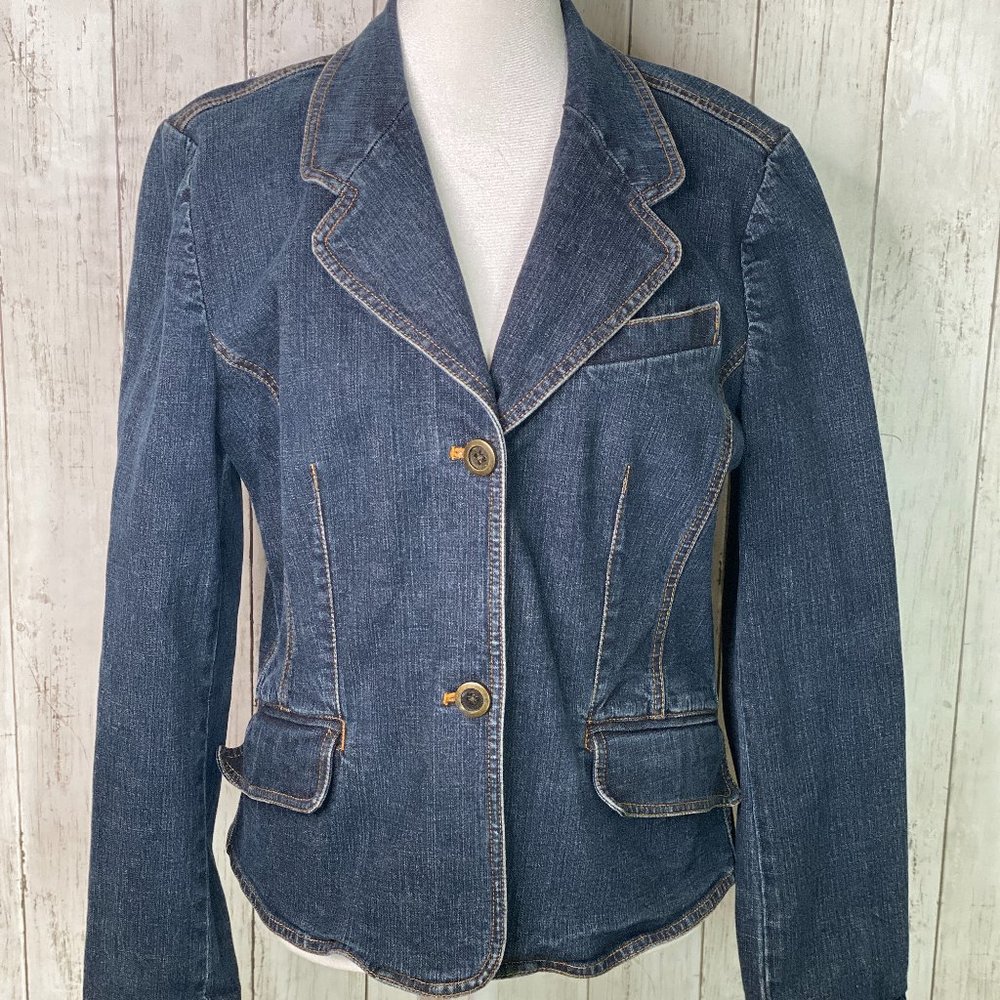 The Limited jean jacket; Size L- stretch fabric GREAT CONDITION